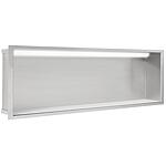 Stainless steel wall installation niche, open 900, LED lighting