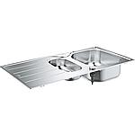 Stainless steel sink K200, with draining board