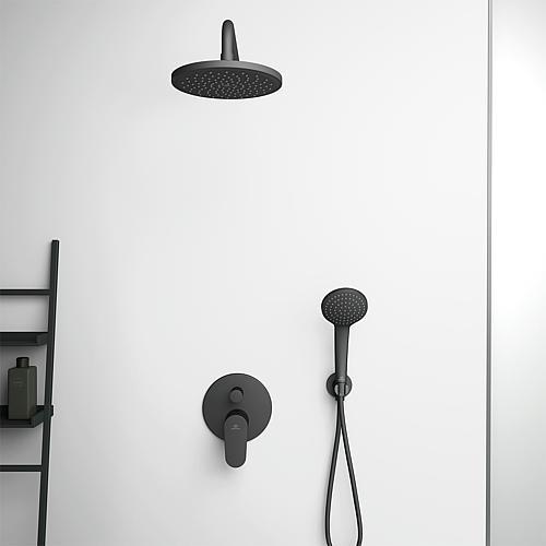 Idealrain Round wall connection elbow, with shower holder 