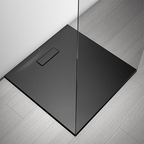 Duschwanne Ultra Flat New Quadrat, schwarz Anwendung 2