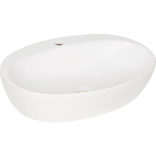 Counter washbasin Elanda 600x420 mm with tap hole, ceramic, gloss white