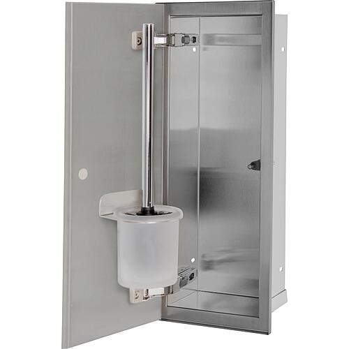 Toilet wall-mounted container, stainless steel, tileable, Flat 450, 1 door left