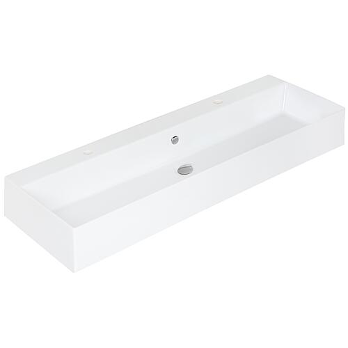 Elayla washbasin WxHxD: 1210x150x460 mm 2 tap holes and tap hole ceramic white