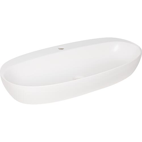 Counter washbasin Elanda, 900x440 mm, ceramic, with tap hole, matt white