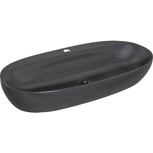 Counter washbasin Elanda, 900x440 mm, ceramic, with tap hole, black