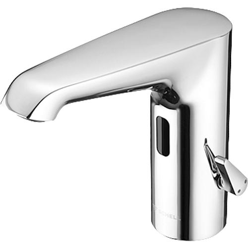 Washbasin mixer Schell XERIS E HD-M, projection 130 mm, chrome with IR sensor, battery operation