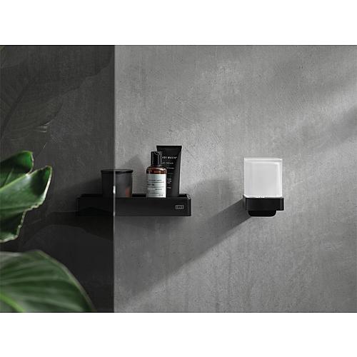 Distributeur de savon emco loft noir, actionnement par le bas