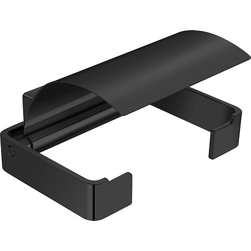 Loft toilet roll holder, black, with cover Standard 1