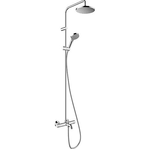 Brause-System Vernis Blend Showerpipe 200 1jet, mit Thermostat und Wanneneinlauf Standard 1