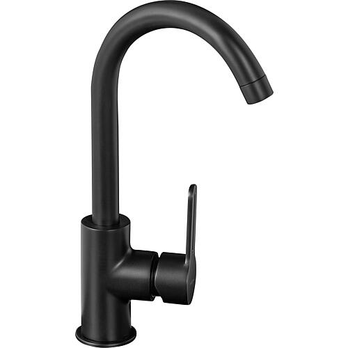 Mitigeur lavabo Enzan Nero sans garniture d'écoulement, noir mat, entraxe 120mm