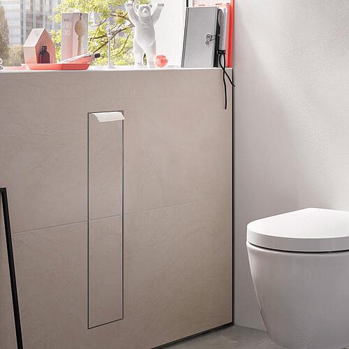 Conteneur encastré WC aluminium asis plus 803 mm, 1 porte pouvant être carrelée