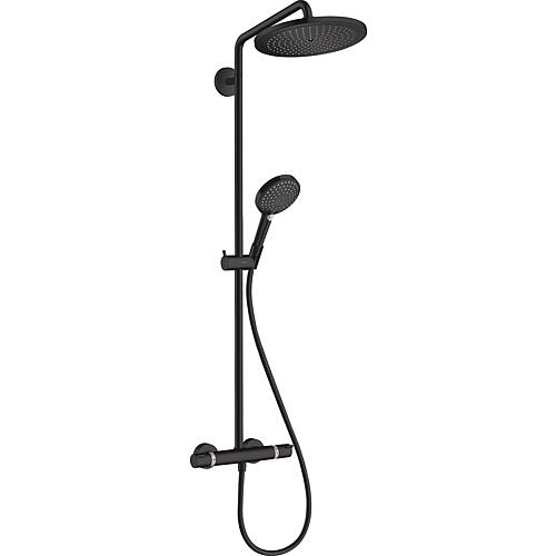 Shower system Hansgrohe Showerpipe Croma Select S 280 hand shower, overhead shower Ø 280 mm and thermostat matt black