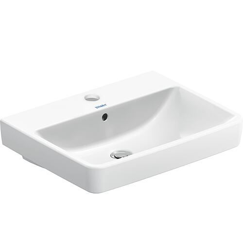 Washbasin Duravit no. 1 W x H x D: 600 x 175 x 460 mm, with overflow, with 1 tap hole, white