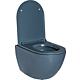 Pack combiné Elanda WC suspendu à fond creux, bleu royal mat, sans bord de chasse + Abattant WC Softclose