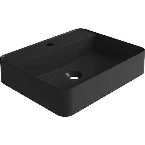 Serido countertop basin W x H x D: 500x105x400 mm mineral composite black matt, without overflow