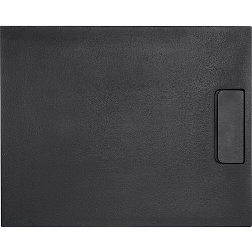 Shower tray Lendou 1000x35x800 mm with stone structure, mineral composite black matt drain 52 mm