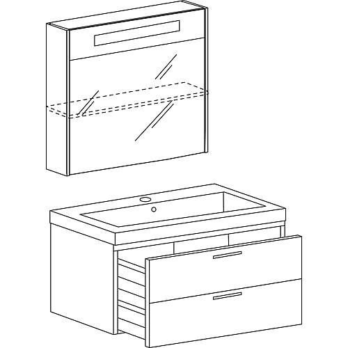 Bathroom furniture set EKRY series MBK hemp elm, 2 drawers