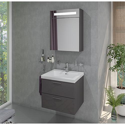 Bathroom furniture set EKRY series MBK high-gloss anthracite 2 drawers