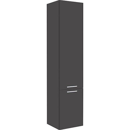 Tall cabinet series MBK, 2 doors, high-gloss anthracite, left stop, 350x1625x370 mm