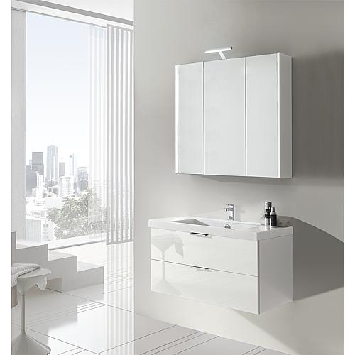 Bathroom furniture set EPIL, series MBF, high-gloss white, 2 drawers, width 860 mm