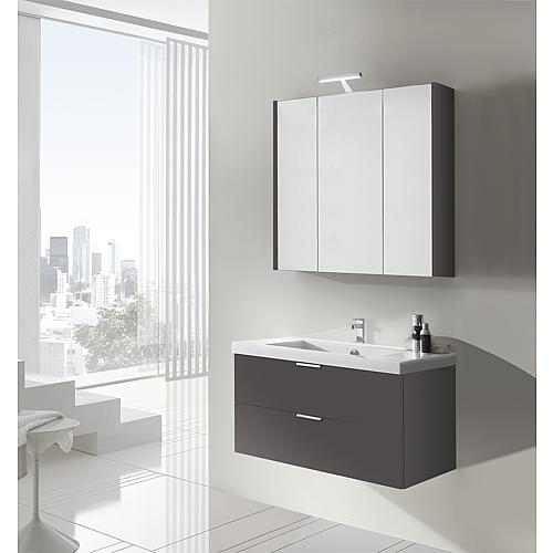 Bathroom furniture set EPIL, series MBF, matt anthracite, 2 drawers, width 860 mm