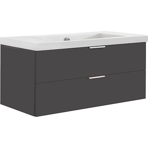 Washbasin base cabinet Epil with washbasin made of ceramic, 1060 mm width, 2 front drawers Standard 4