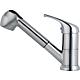 Sink mixer inox Top, pull-out spout, projection 205 mm, matt stainless steel