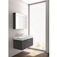 Bathroom furniture set ELISA series MAA high-gloss anthracite w. mirrored cabinet