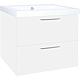 Meuble sous vasque + vasque fonte minerale EKRY 2 tiroirs blanc brillant 610x550x510 mm