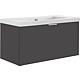 Base cabinet + ceramic washbasin EPIL, matt anthracite, 1 drawer, 860x550x510 mm