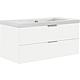 Washbasin base cabinet Epil with washbasin made of ceramic, 1060 mm width, 2 front drawers Standard 2