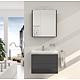 Bathroom furniture set EOLA high-gloss anthracite width 700 mm 2 drawers