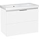 Base cabinet + ceramic washbasin EOLA, high-gloss white, 2 drawers, 710x580x380 mm