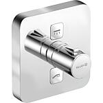 Flush-mounted Push thermostat, 2 consumers, square