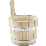 Sauna wooden tub with ladle