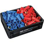 Advantage package Construction plugs DN 15 (1/2"), red and blue, 100 pieces + WS transport box