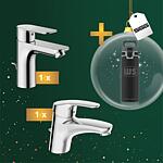 Washbasin mixer Hansabasic XL and washbasin mixer Hansamix + free WS SIGG H&C one Light drinking bottle 0.55 l