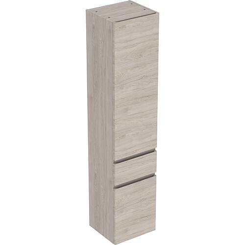 Tall cabinet Geberit Renova Plan, 2 doors, 1 drawer, 390x1800x360 mm, light walnut hickory