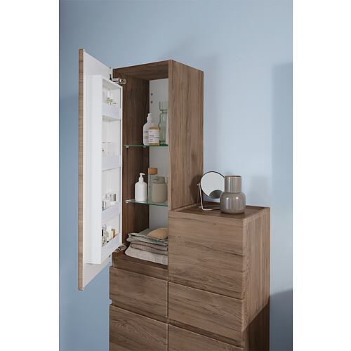 Armoire haute Geberit Renova Plan 2 portes, 1 tiroir, 390x1800x360 mm noyer hickory