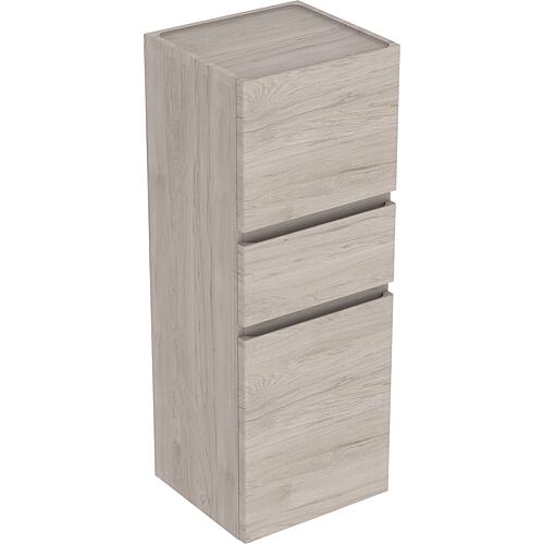 Tall cabinet Geberit Renova Plan, 2 doors, 1 drawer, 390x1050x360 mm, light walnut hickory