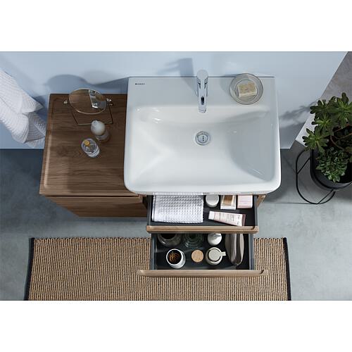 Base cabinet + washbasin Geberit Renova Plan in ceramic, 500x615x380 mm walnut hickory