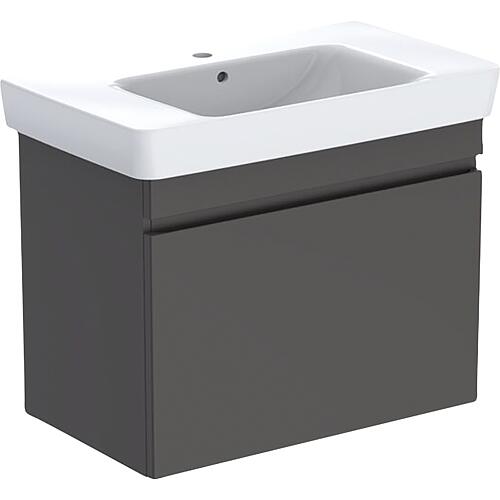 Base cabinet + washbasin Geberit Renova Plan in ceramic, 900x616x480 mm, lava