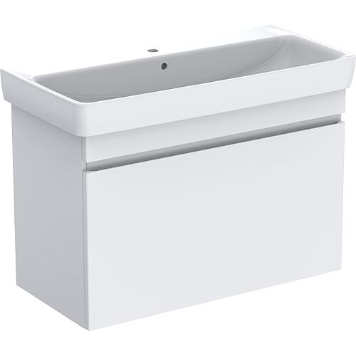 Base cabinet + washbasin Geberit Renova Plan in ceramic, 1000x616x480 mm, white