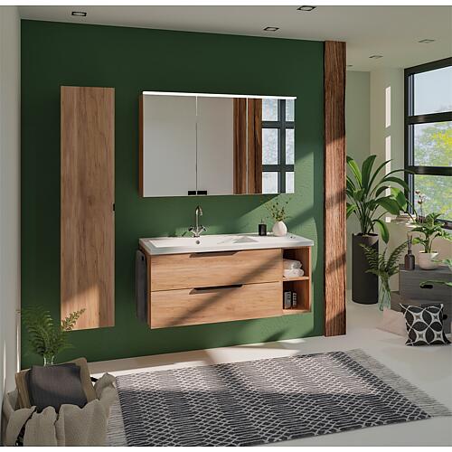 Lossa bathroom furniture set with 2 front drawers and 2 open shelves