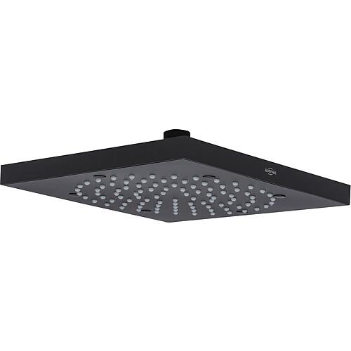 Overhead shower Cube, black matt, 210x210 mm, stainless steel design