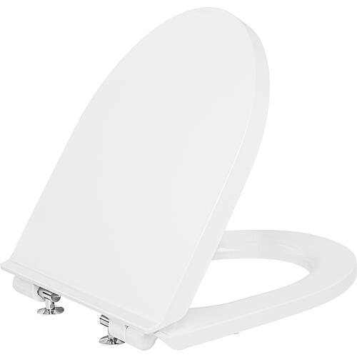 Abattant WC Duravit N°1 Compact avec Softclose, charnières en acier inoxydable, blanc Standard 1