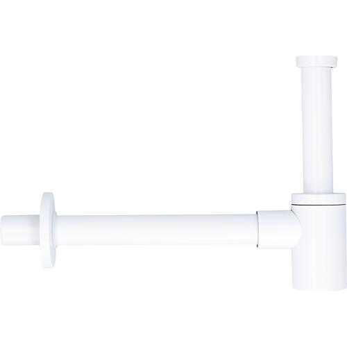 Washbasin bottle siphon stainless steel design white, DN32 (1 1/4”) x 32 mm