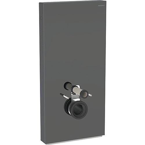 GEBERIT Monolith Plus plumbing module for wall-mounted WC 114 cm, lava glass/aluminium black-chrome