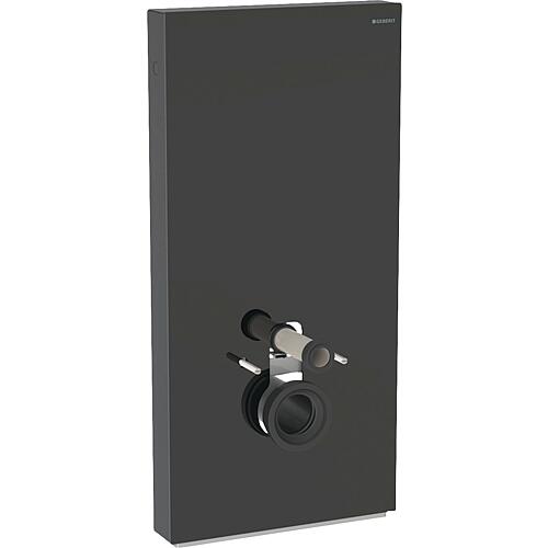 GEBERIT Monolith Plus plumbing module for wall-mounted WC 114 cm, black glass/aluminium black-chrome