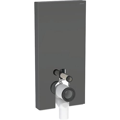 GEBERIT Monolith Plus plumbing module for pedestal WC 114 cm, lava glass/aluminium black-chrome